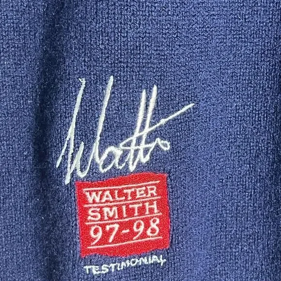 Glenmuir Pure Wool Vintage Blue Men’s Vest Button Down Size M Embroidered Logo - Picture 5 of 11